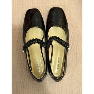 C.Paravano Mary Jane Ballet Flats Women’s 40 or 9.5 Square Toe with Pearl Strap